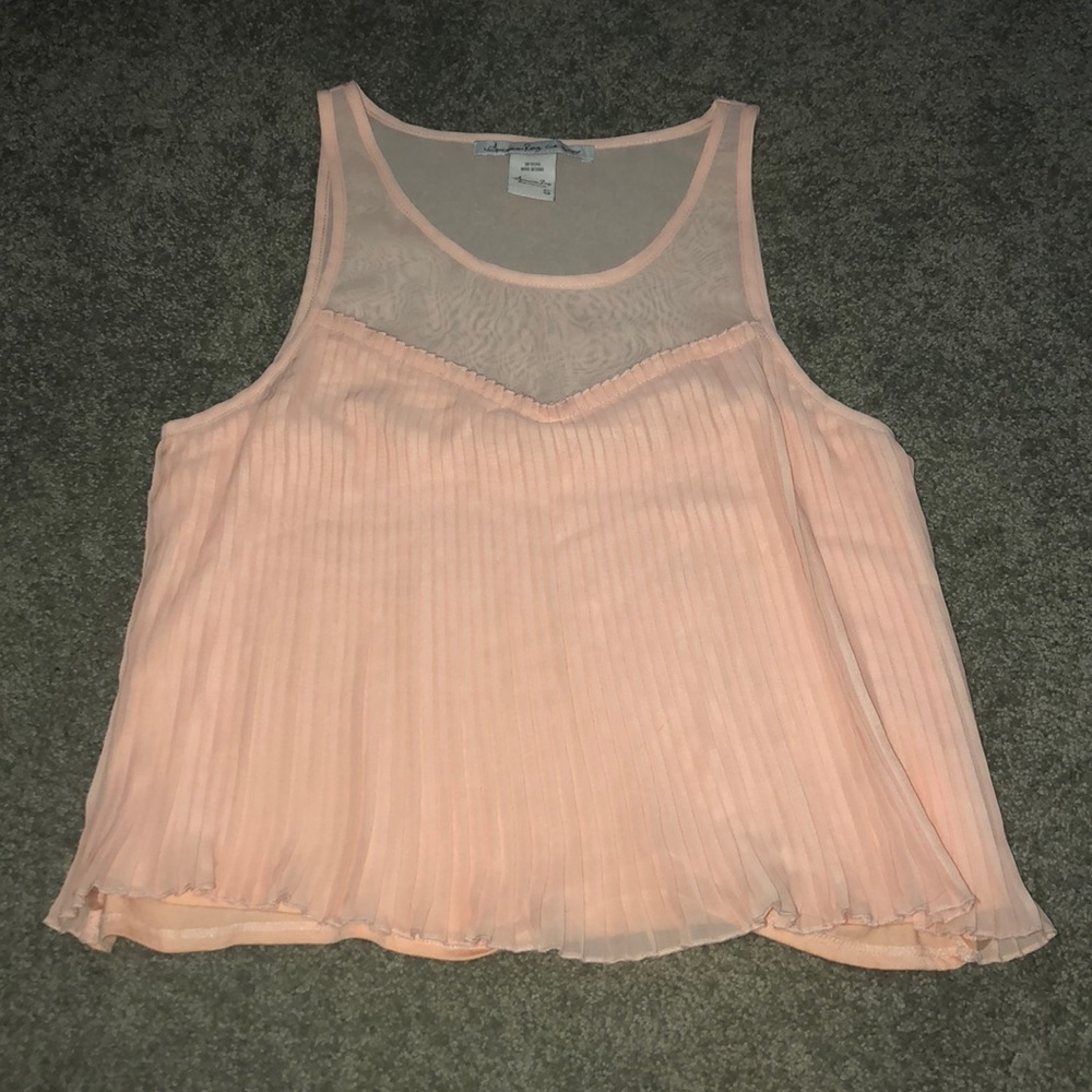 light pink pleated top